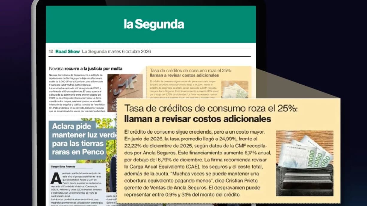 Tasa de créditos de consumo roza el 25%: llaman a revisar costos adicionales